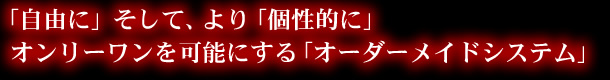 自由にそしてより個性的に、オンリーワンを可能にするオーダーメイドシステム